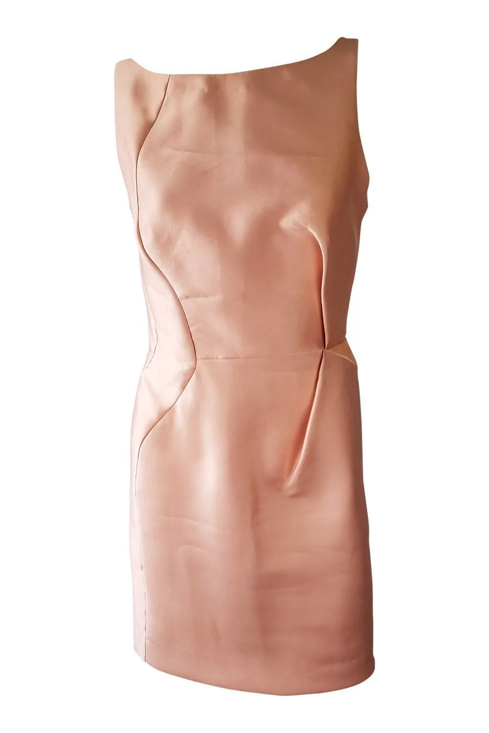 J.MENDEL Oyster Pink Silk Backless Mini Dress (UK 8)