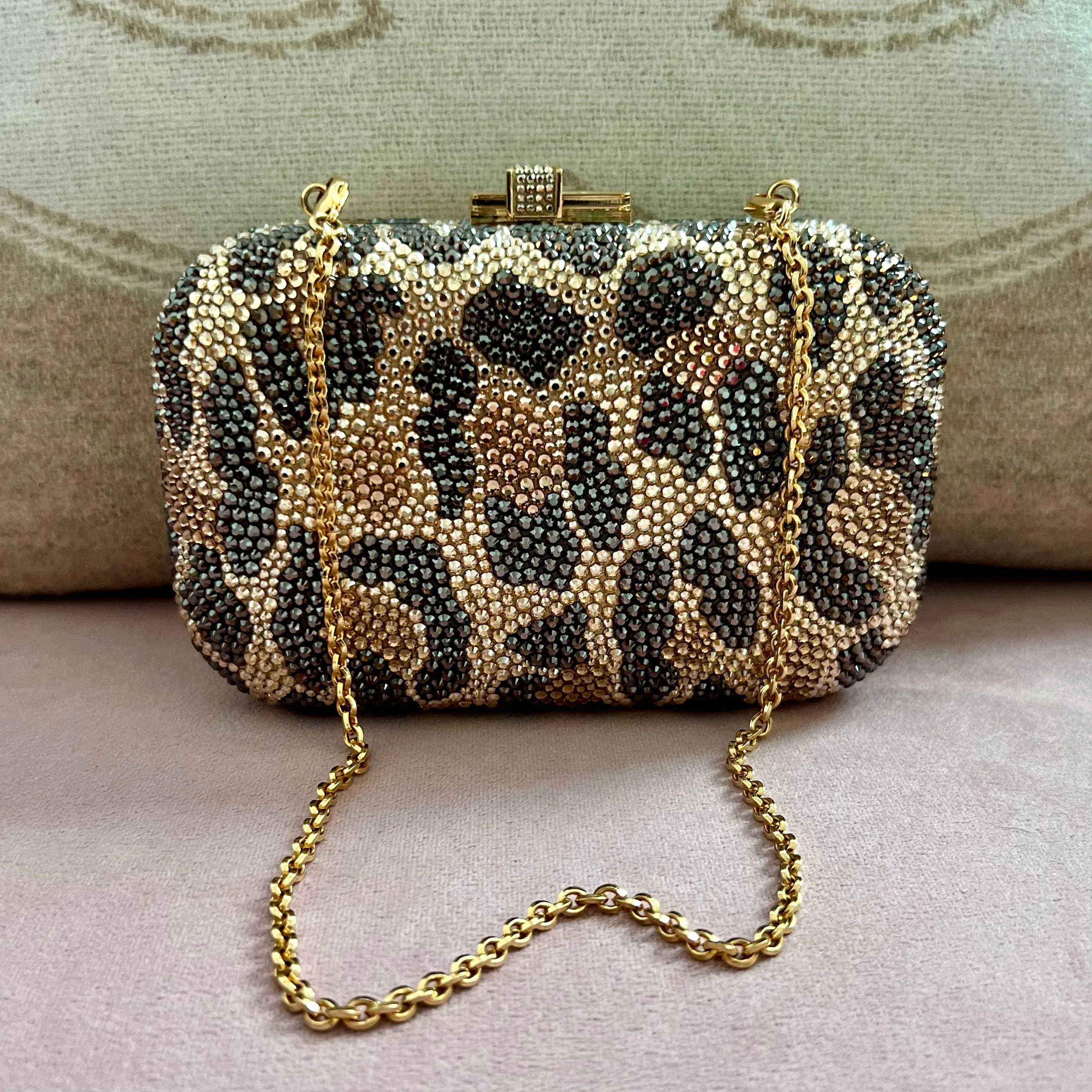 Judith Leiber Leopard-Print Fine-Crystal Embellished Clutch