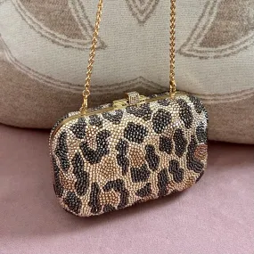 Judith Leiber Leopard-Print Fine-Crystal Embellished Clutch