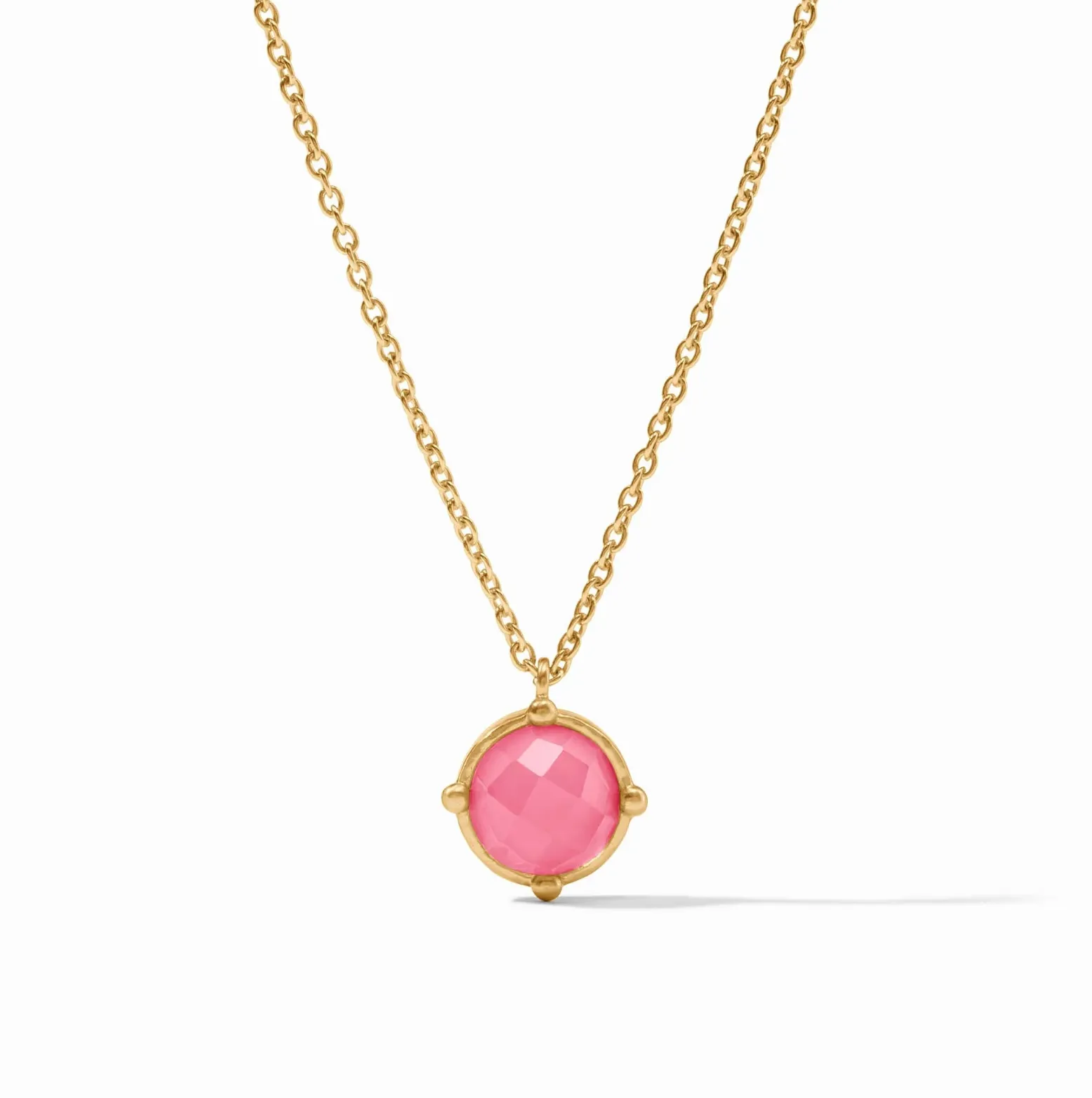 Julie Vos Honeybee Solitaire Necklace, Peony Pink