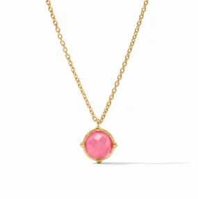 Julie Vos Honeybee Solitaire Necklace, Peony Pink