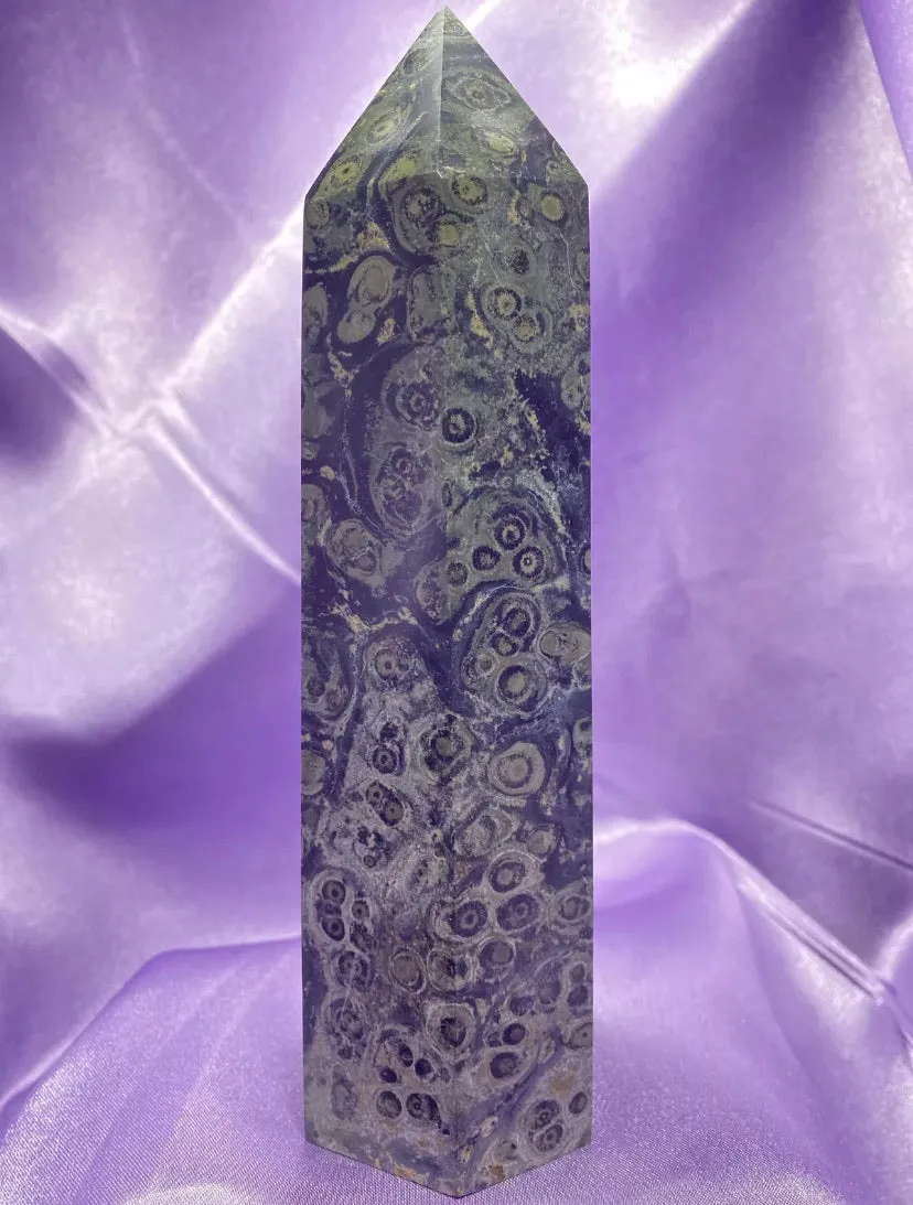 Kambaba jasper gemstone Tower point Obelisk