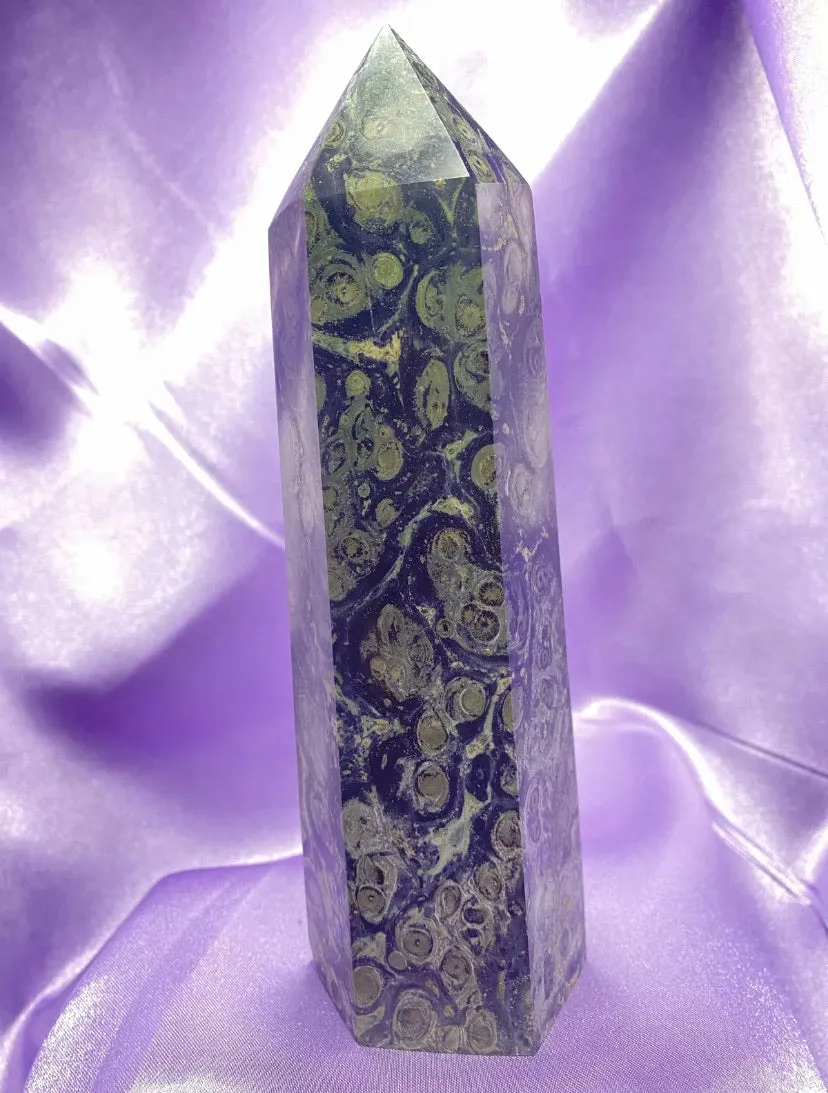 Kambaba jasper gemstone Tower point Obelisk