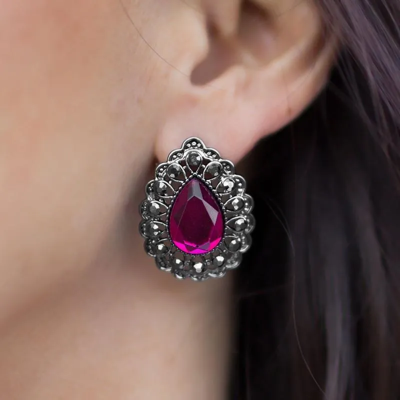 Killin' It Pink Gem Post Earrings