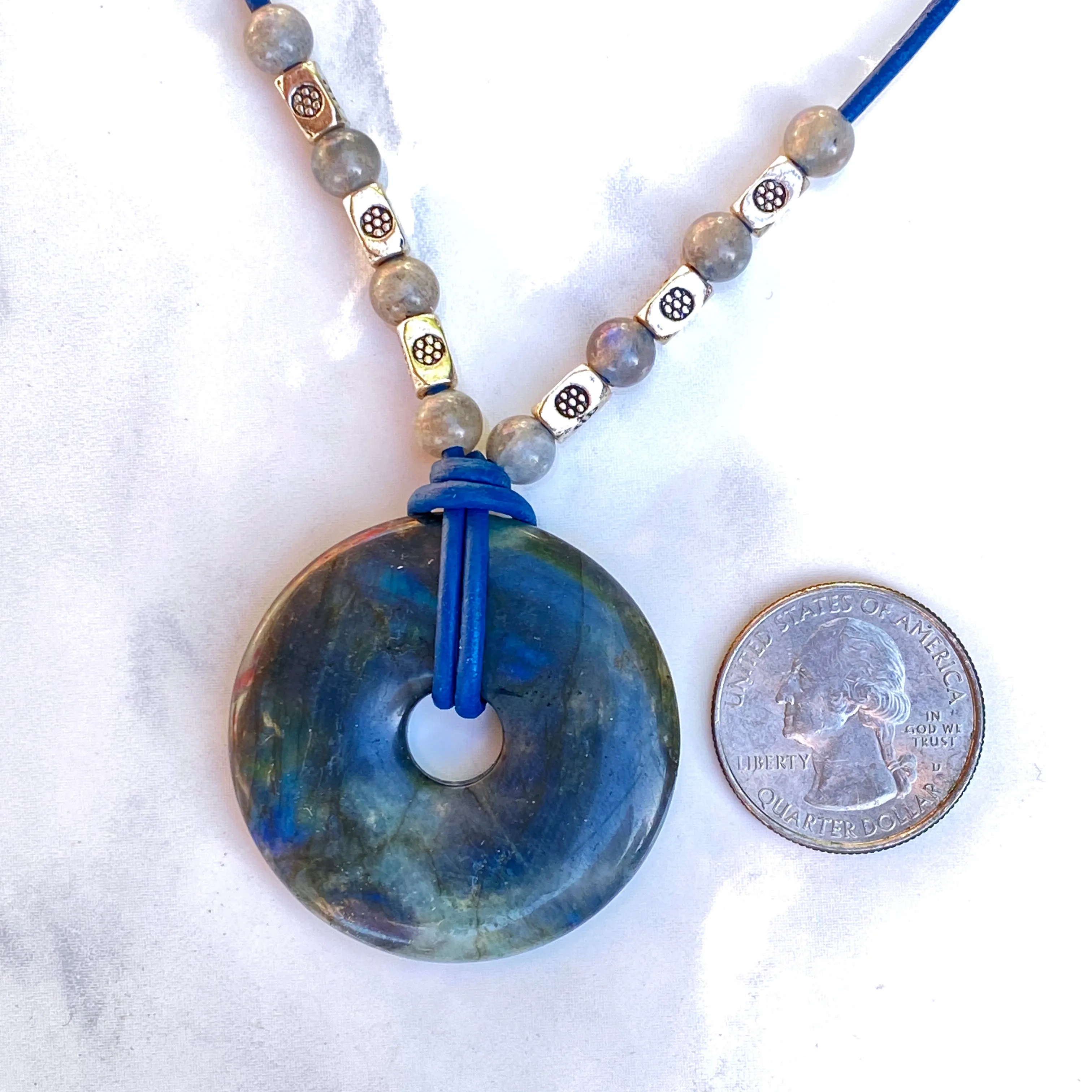 Labradorite Donut Necklace