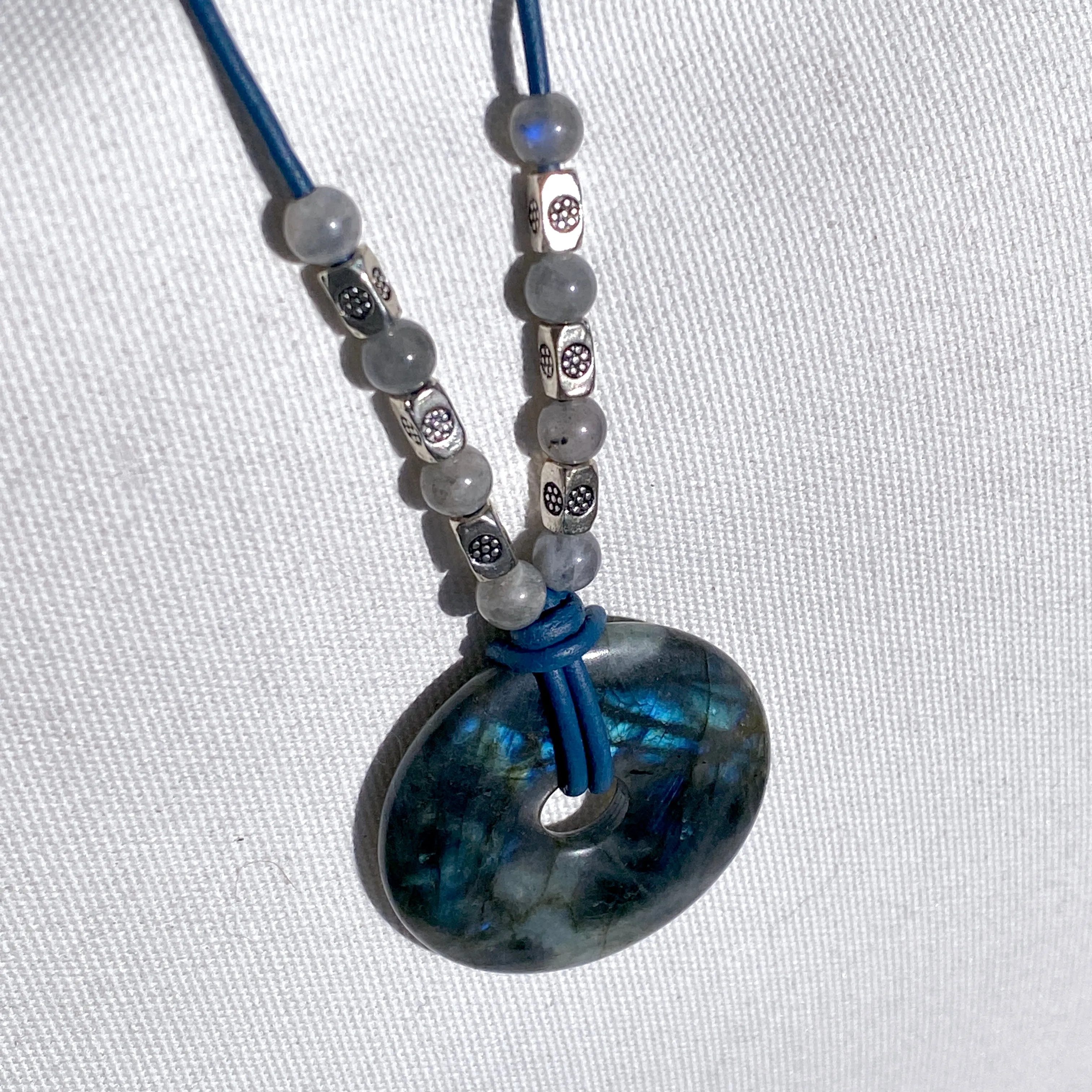 Labradorite Donut Necklace