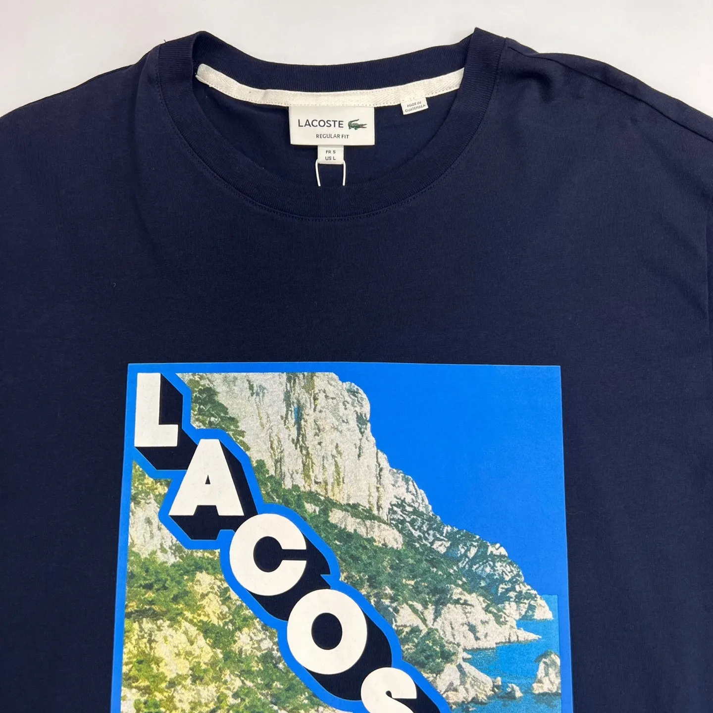 LACOSTE Landscape Print Cotton T-shirt