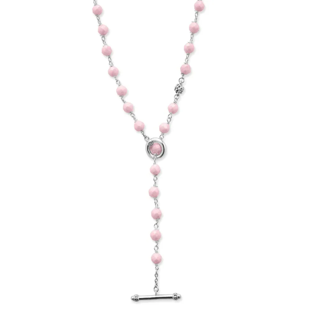 Lagos Caviar Icon Long Pink Ceramic Beaded Necklace