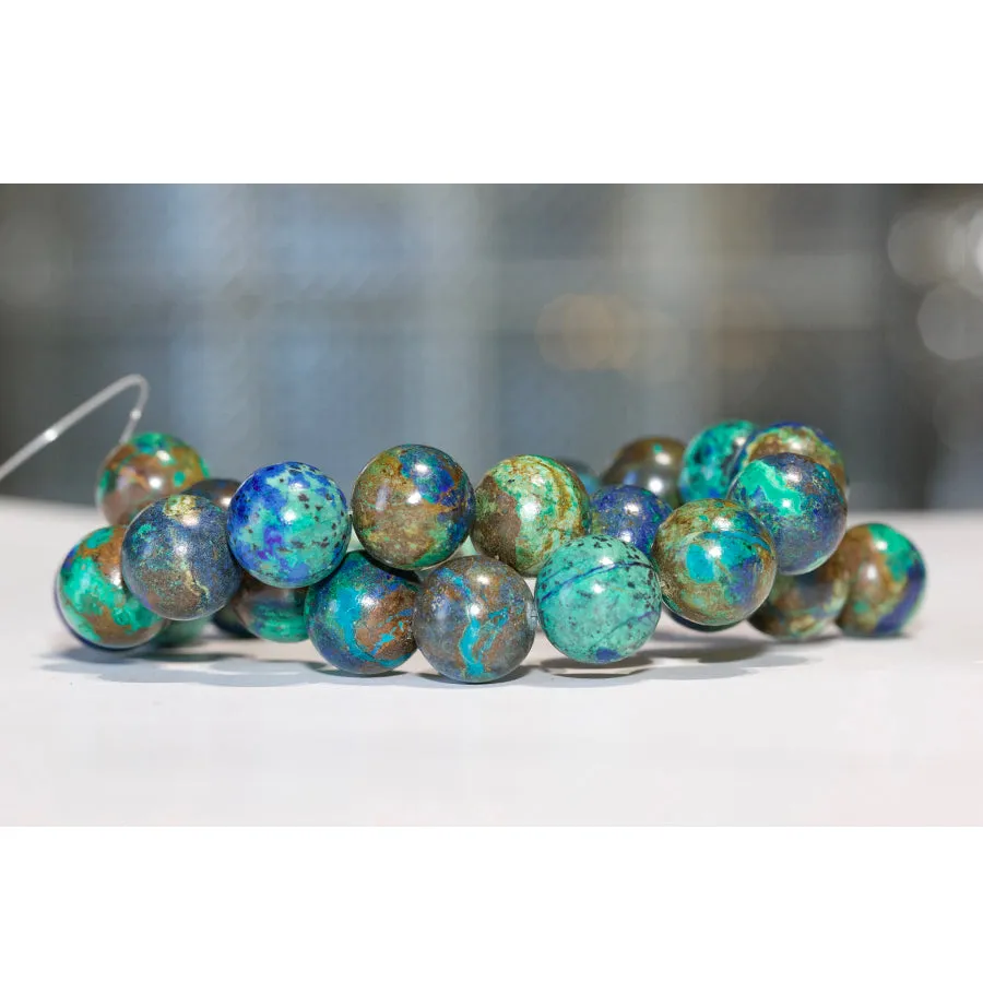 Lapis & Malachite 16mm Round - 15-16 Inch