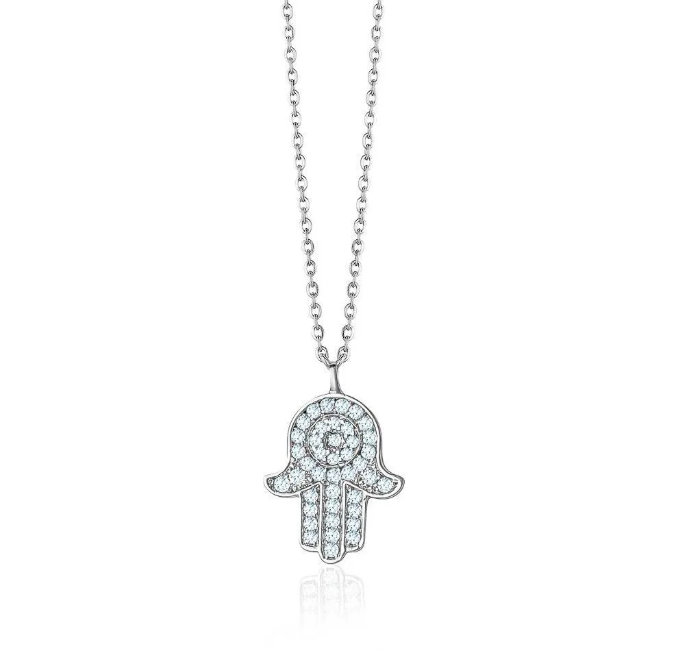 Large Hamsa Diamond Necklace (0.47Ctw)