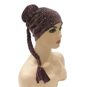 Layla Jewel Turban Cap - Amythest