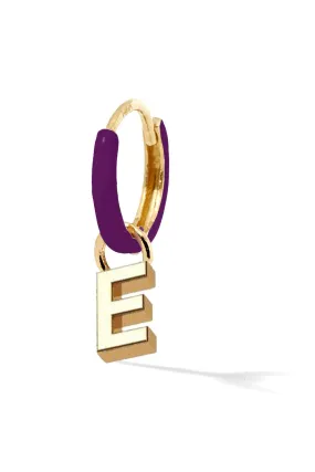 Letter Enamel Huggie - Aubergine