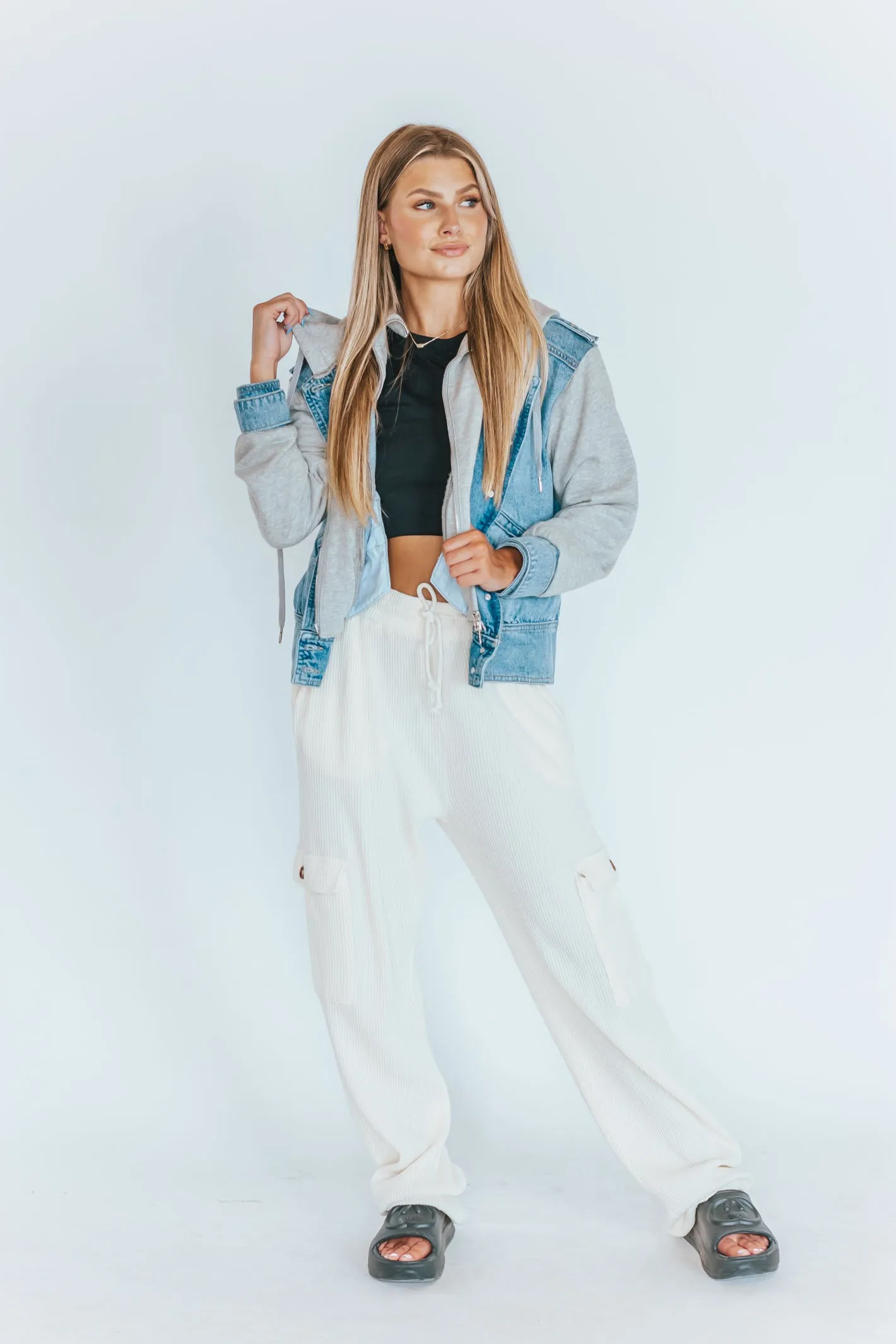 Lost in Reality Hooded Denim Jacket