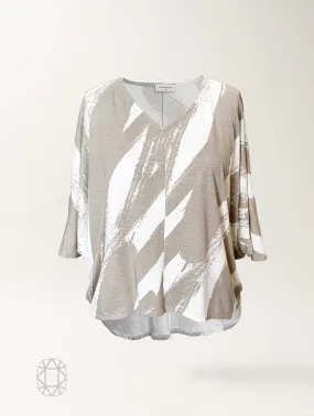 Megumi Top - Stone Sumi Rayon Jersey