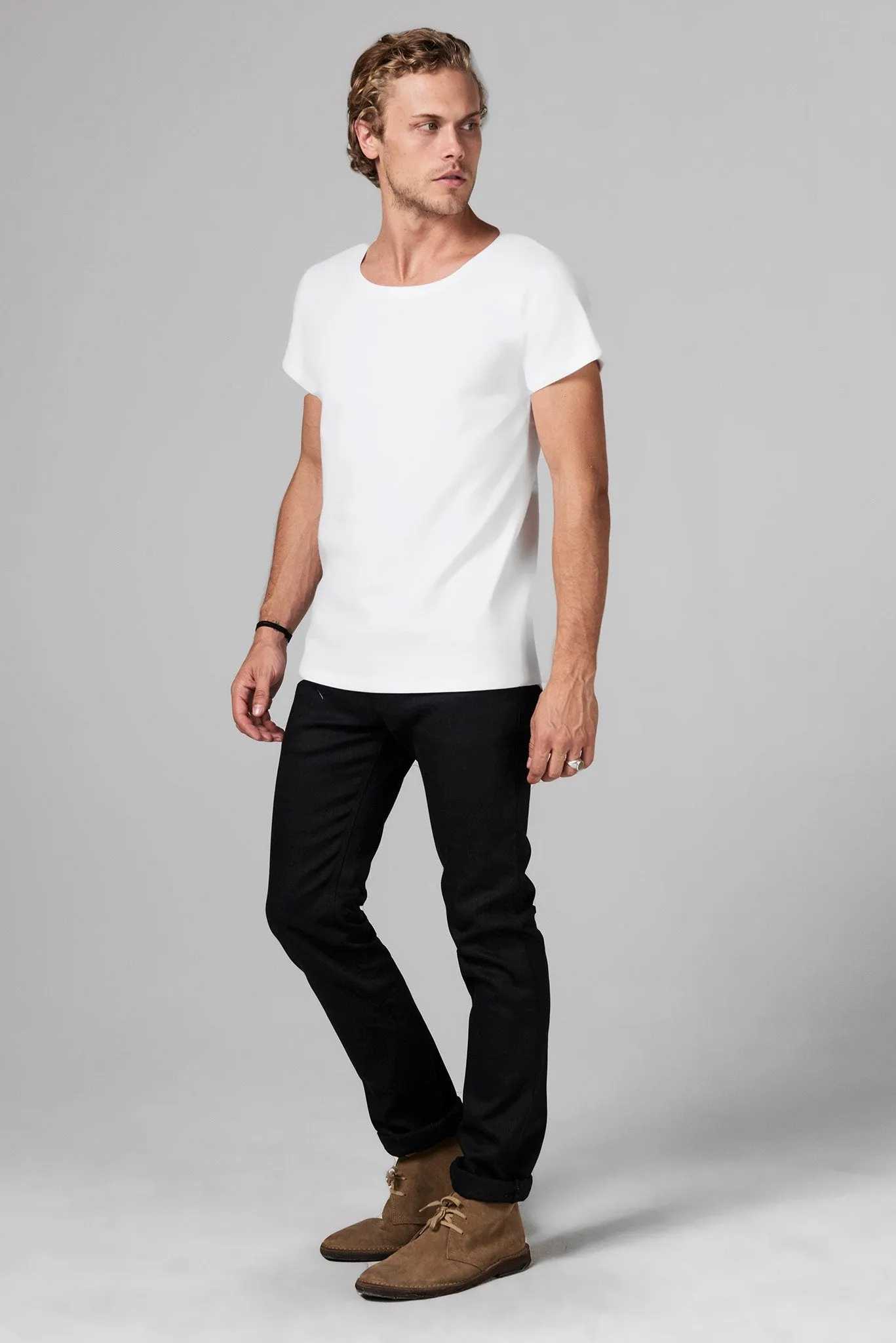 Men's Heavy Cotton Wide Neck Tee