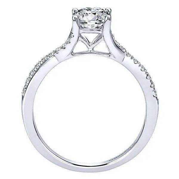 Mounting Only, Twisted Diamond Engagement Ring