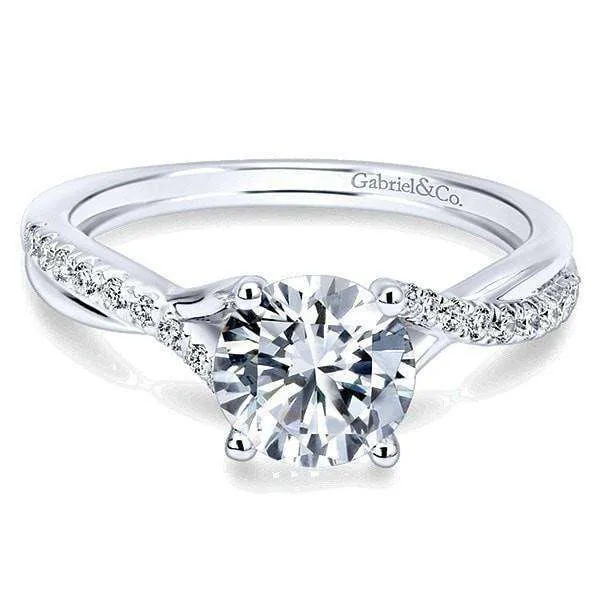 Mounting Only, Twisted Diamond Engagement Ring