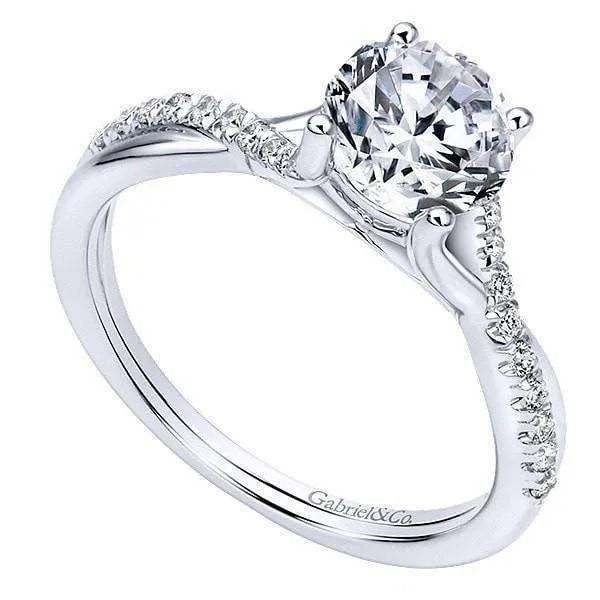 Mounting Only, Twisted Diamond Engagement Ring