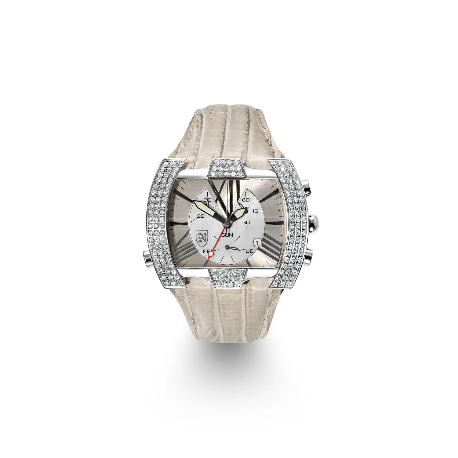 Nekta Watch: Unisex Bone Magic 2 Carat Pave Diamond Watch