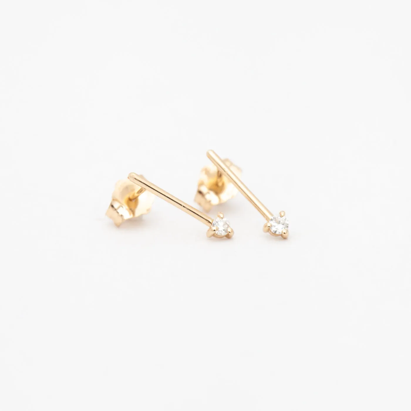 One Step Bar Diamond Earrings