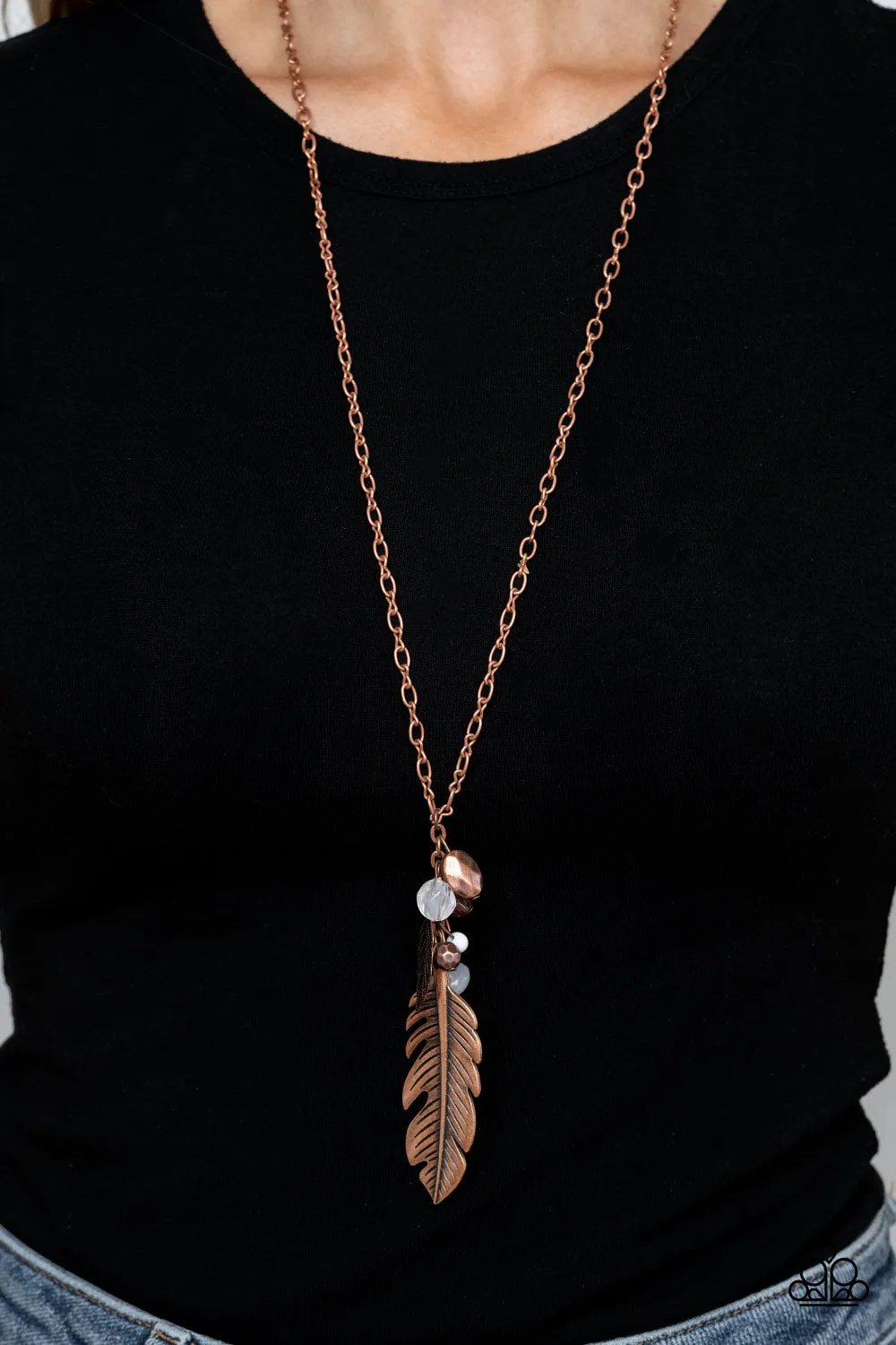 Paparazzi Necklace ~ Feather Flair - Copper