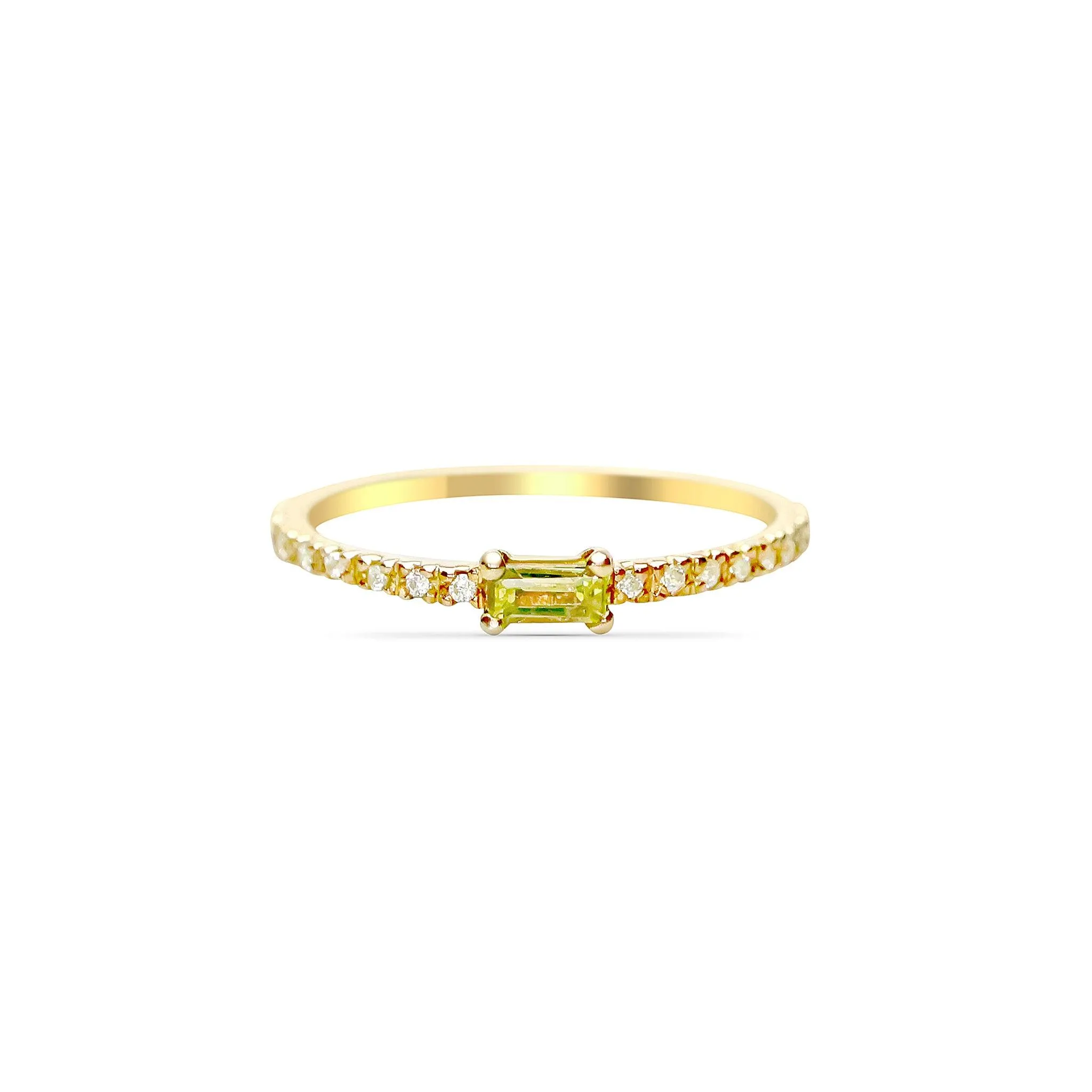 Peridot Baguette Ring Bacchetto