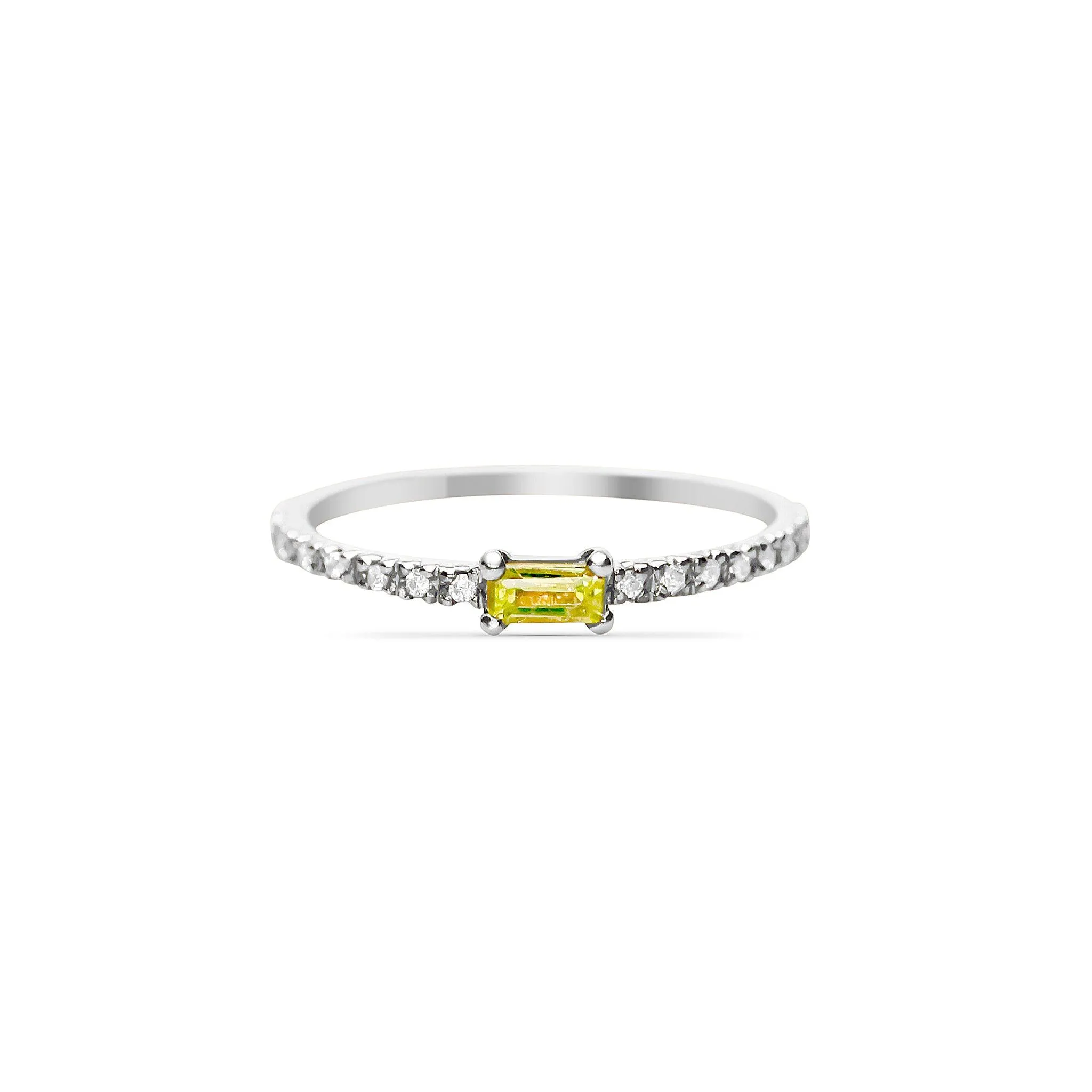 Peridot Baguette Ring Bacchetto