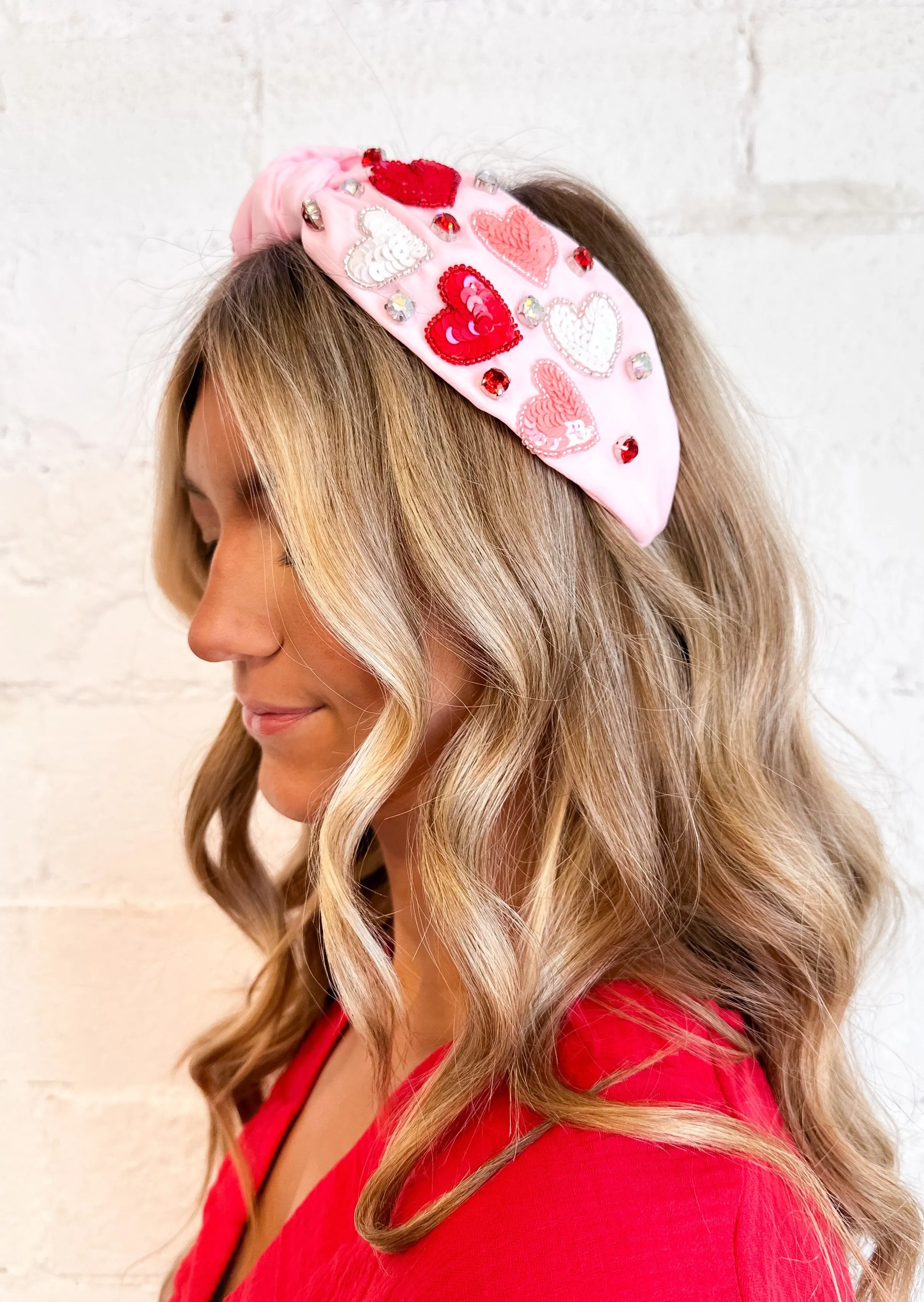 Pink Heart Headband