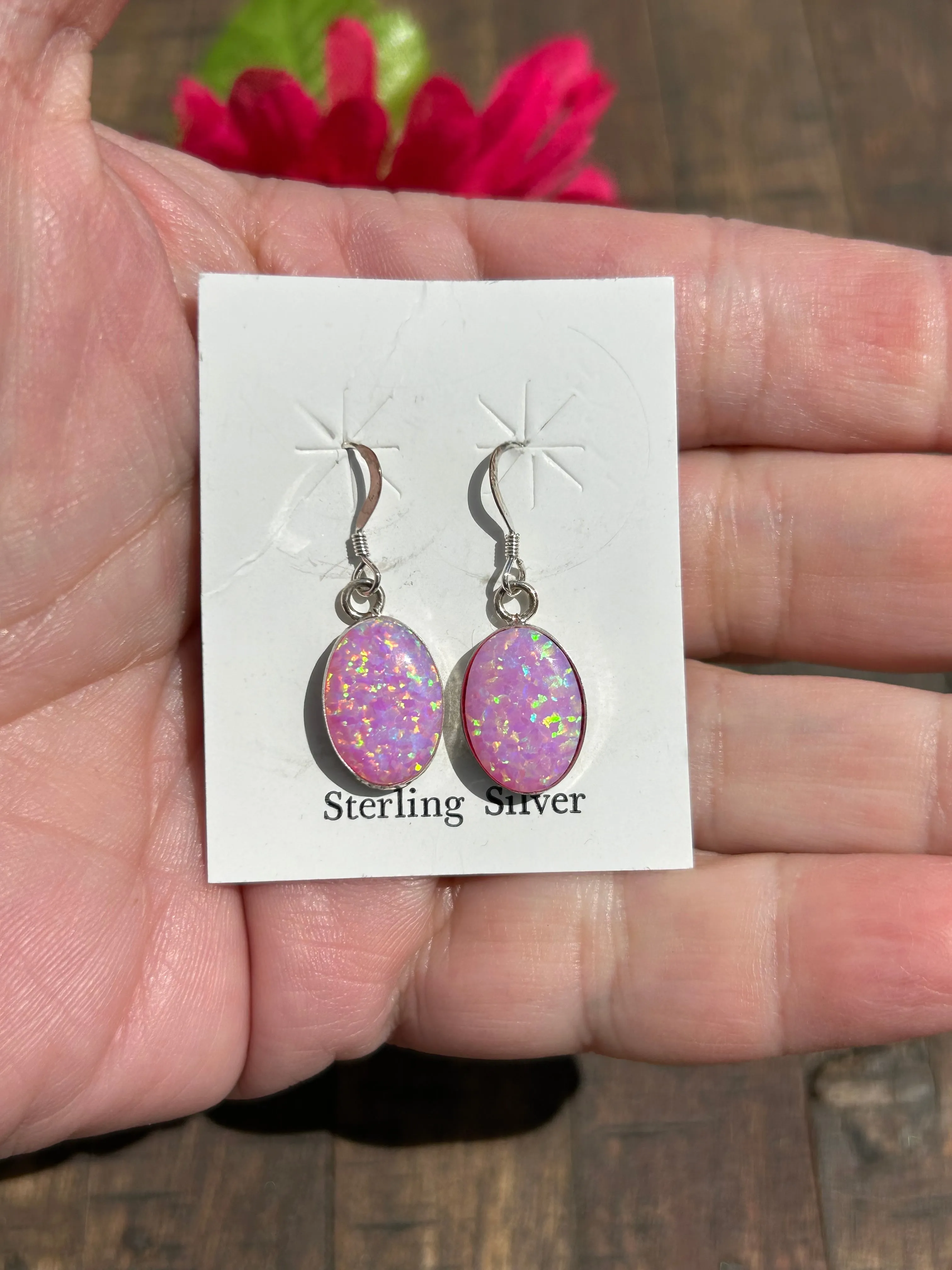 Pink Opal Earrings