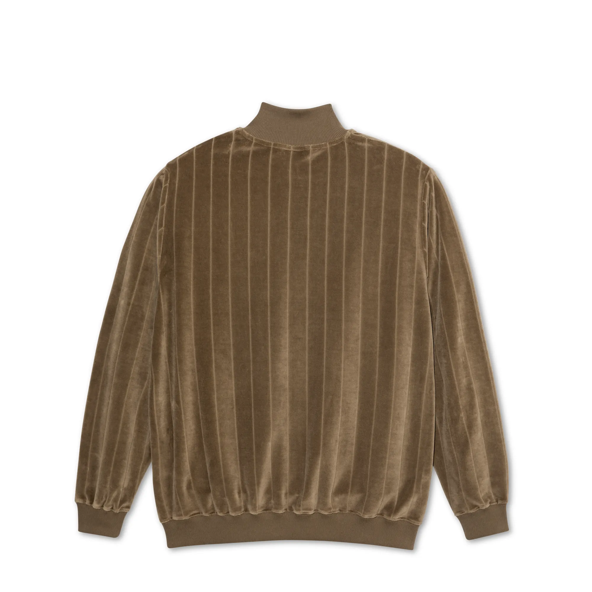 Polar Skate Co. Zip Neck Sweatshirt Stripe Velour Beech