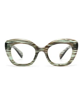 Portia Blue Light Readers 2.00 (Green/Brown Stripes)