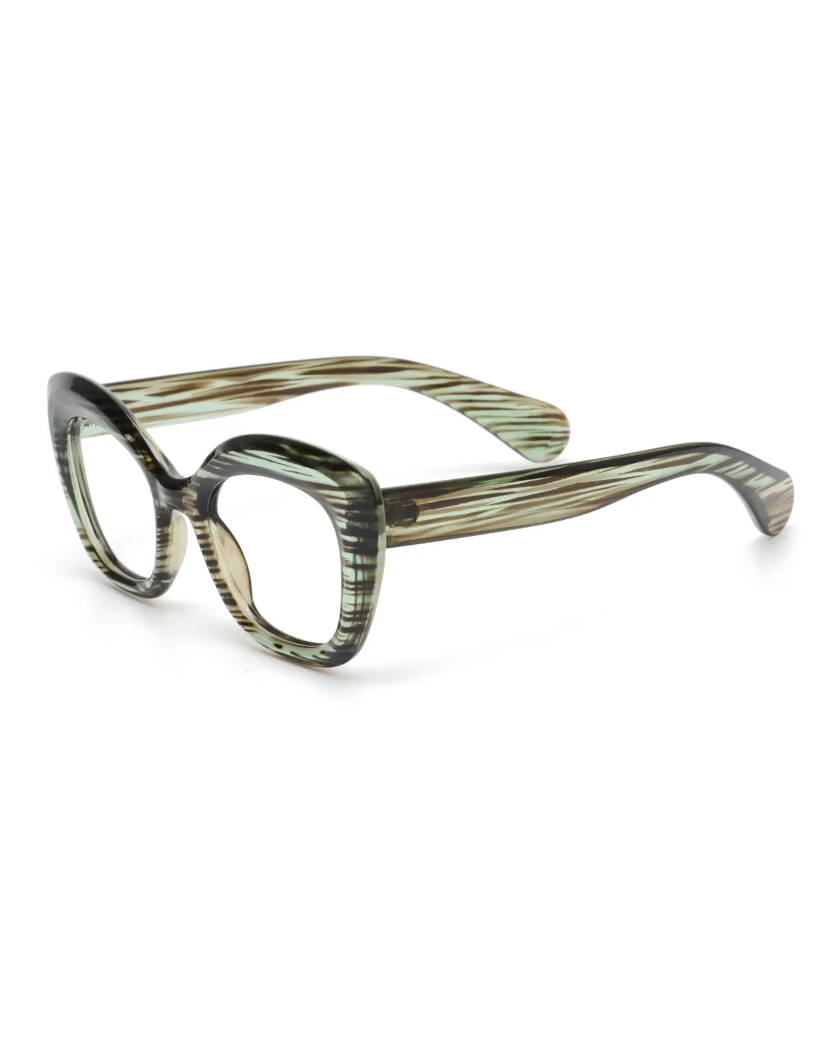 Portia Blue Light Readers 2.00 (Green/Brown Stripes)