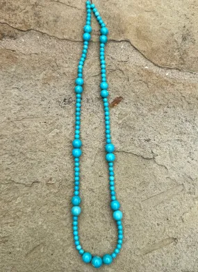 RARE One-Of-A-Kind Nevada Fox Turquoise (NV) Mixed Size Round Designer Beads, 18 inch strand