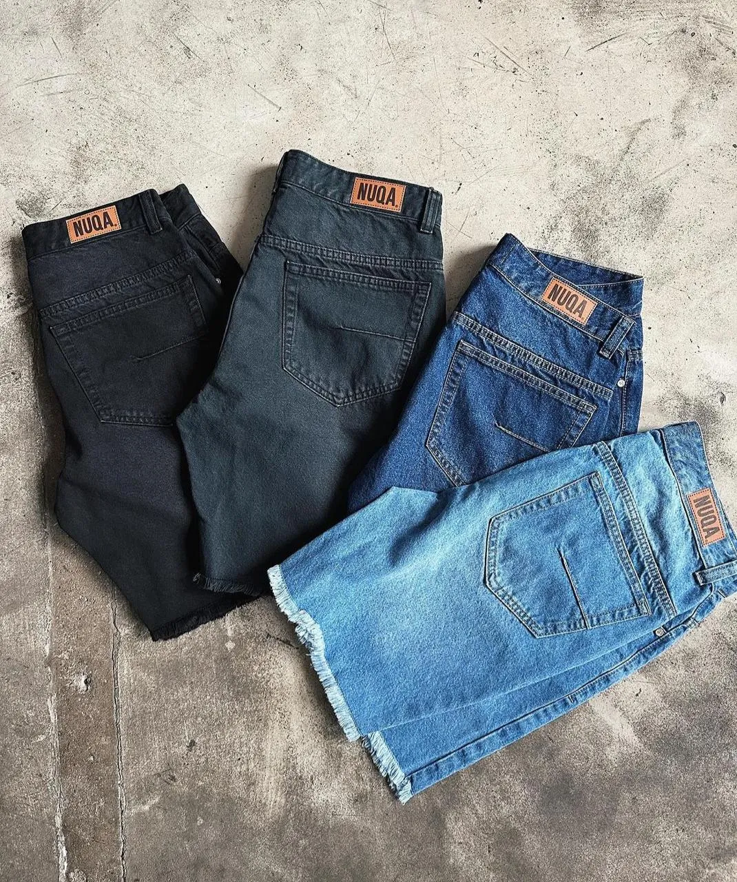 Regular Fit Denim Short - Asfalto