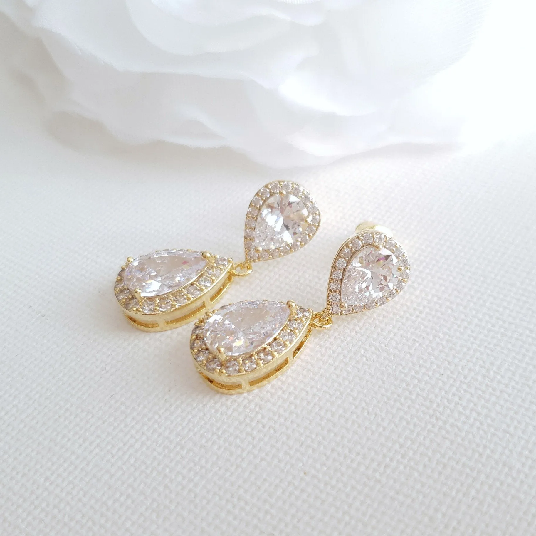 Rose Gold Teardrop Earrings-Emma