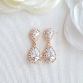 Rose Gold Teardrop Earrings-Emma