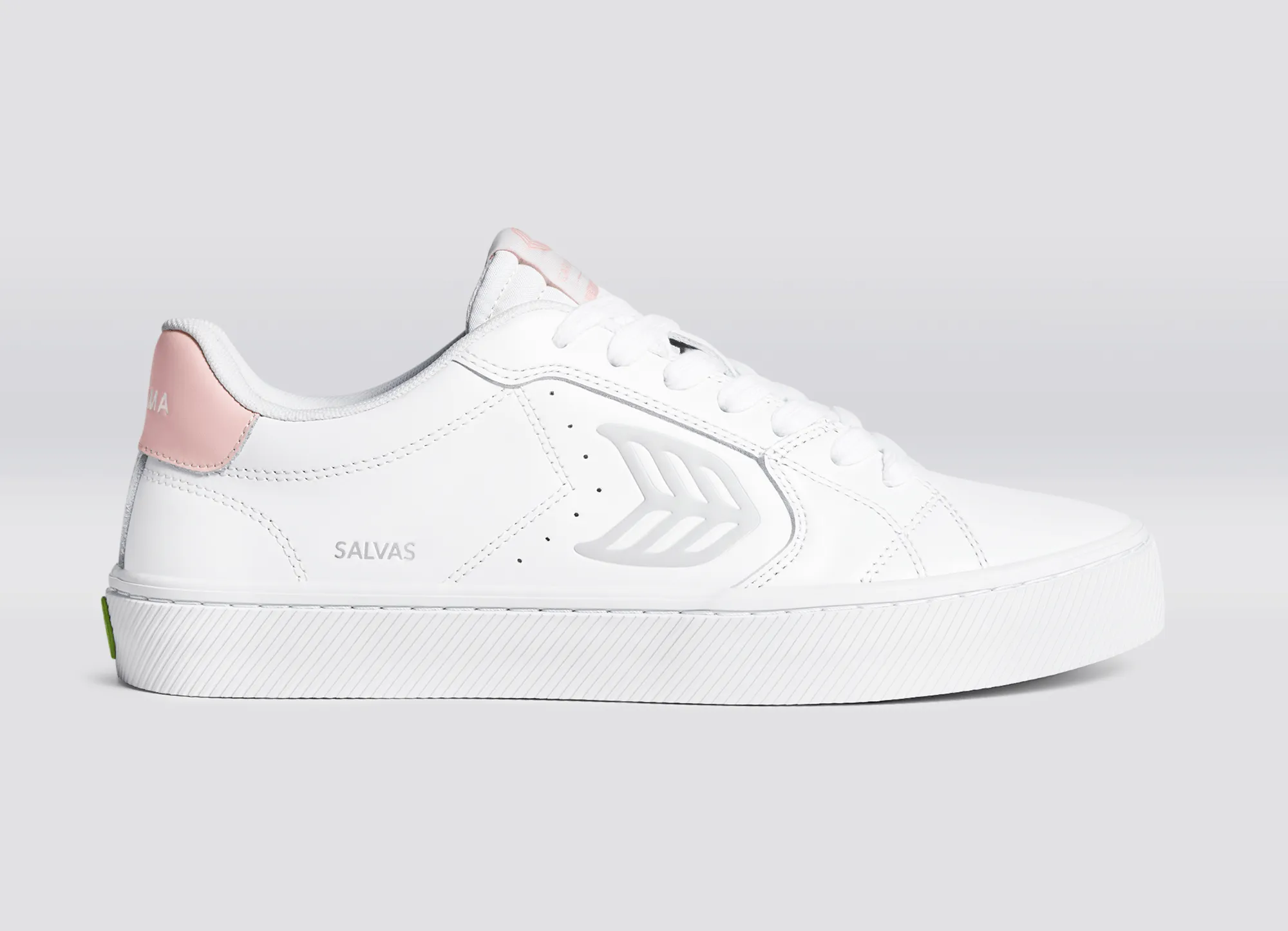 SALVAS White Leather Ice Logo Rose Sneaker Men