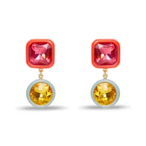 SCARLET POP GEM DROP EARRINGS