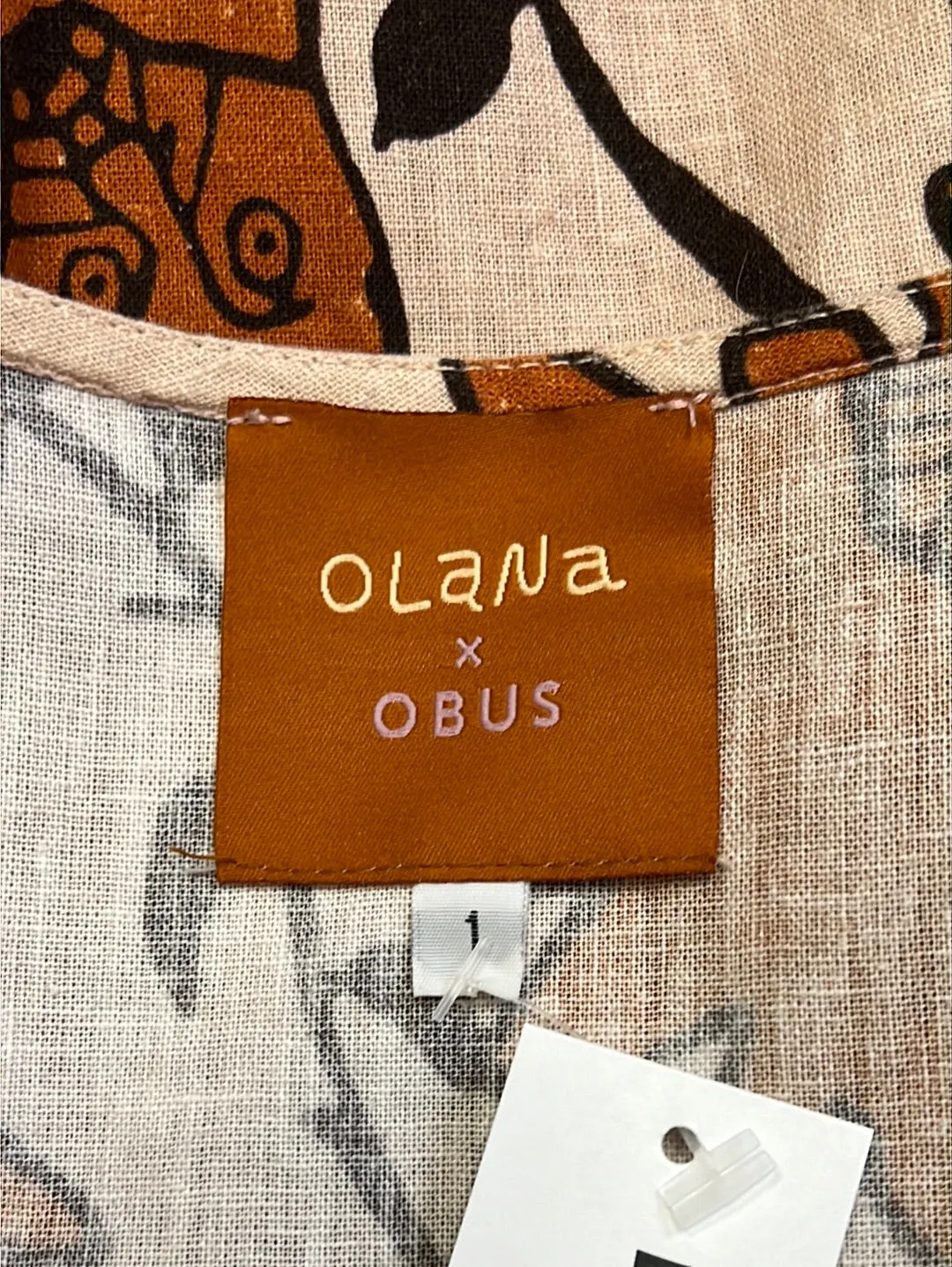 Size 8 - Obus x Olana Tan Animal Print Dress