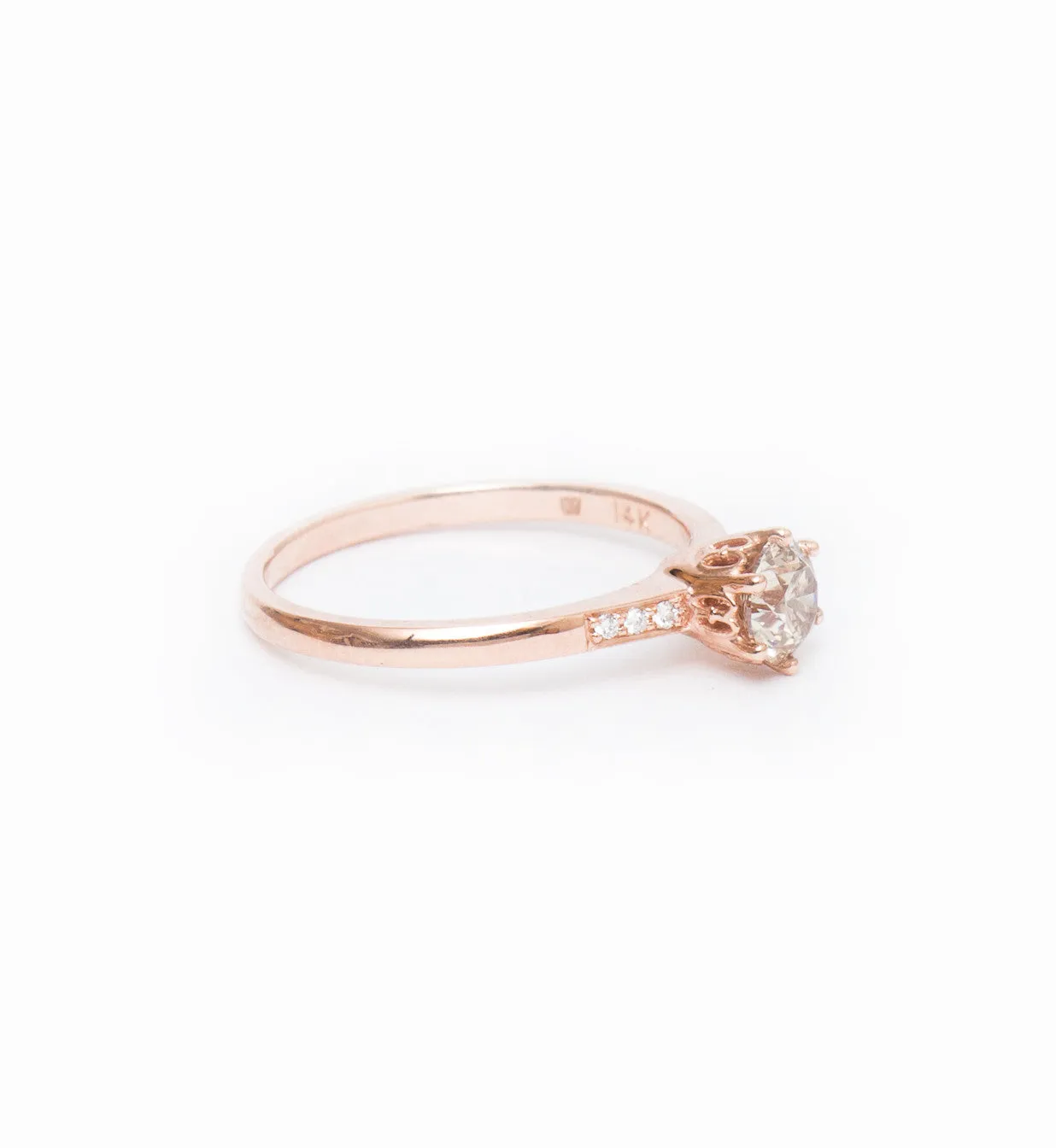 Small Champagne Diamond Hazeline Solitaire Ring