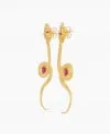 Snake Earrings in Gold Plated .925 Silver   Ruby Crystal - By Ana Moura