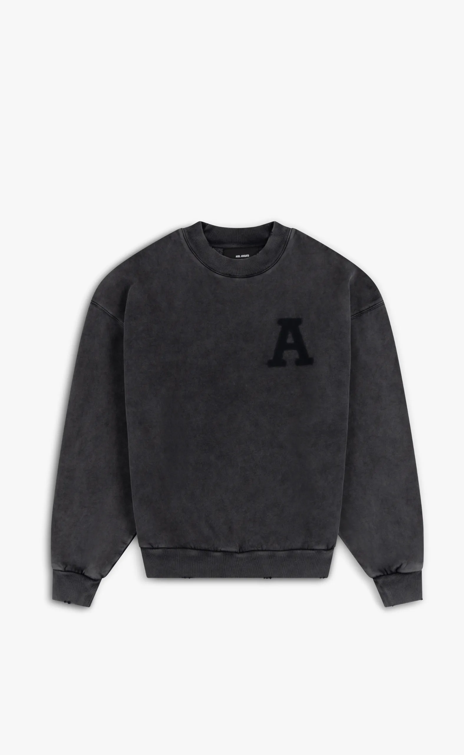 STATE DISTRESSED BLACK CREWNECK