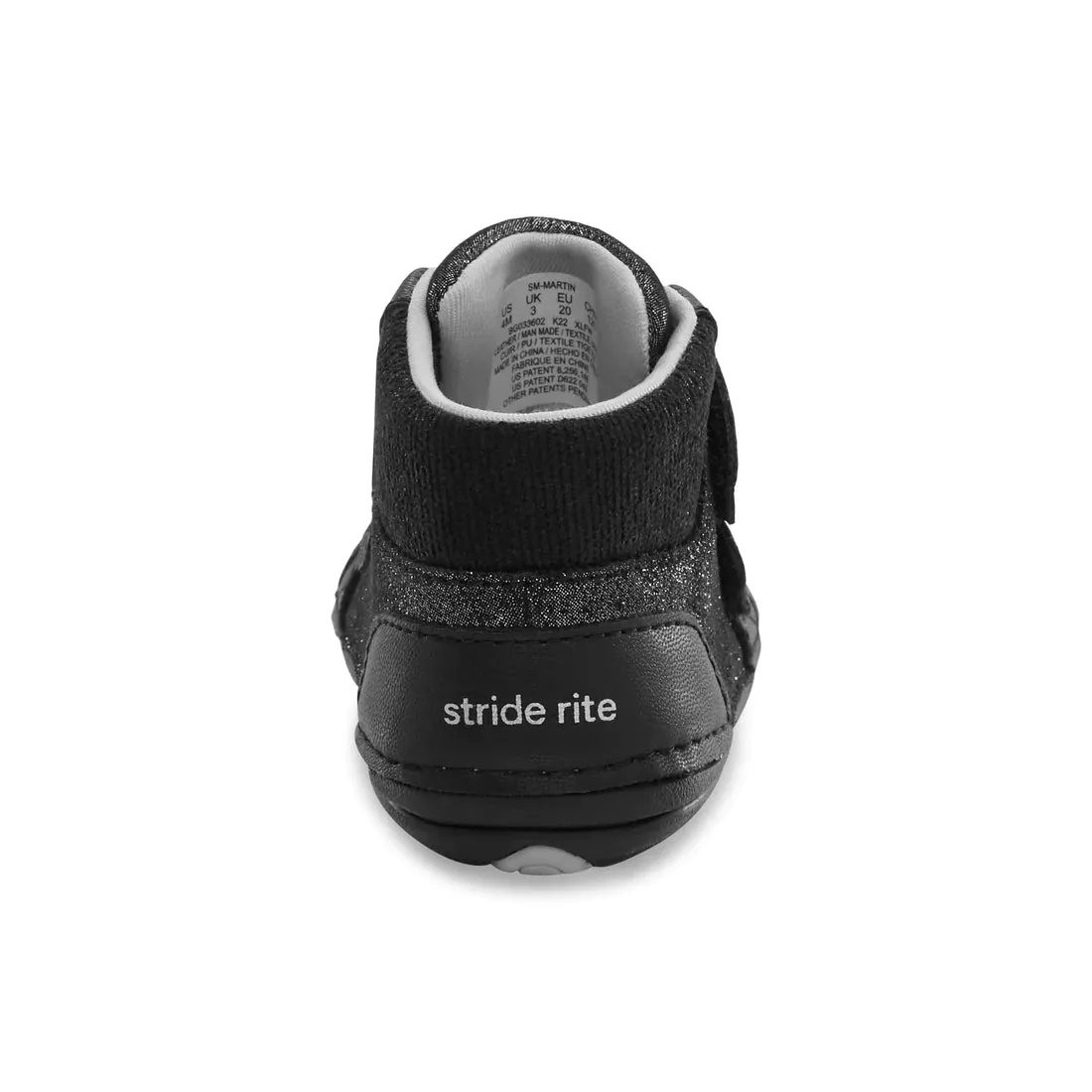 Stride Rite Black Iridescent Martin Soft Motion Toddler Boot