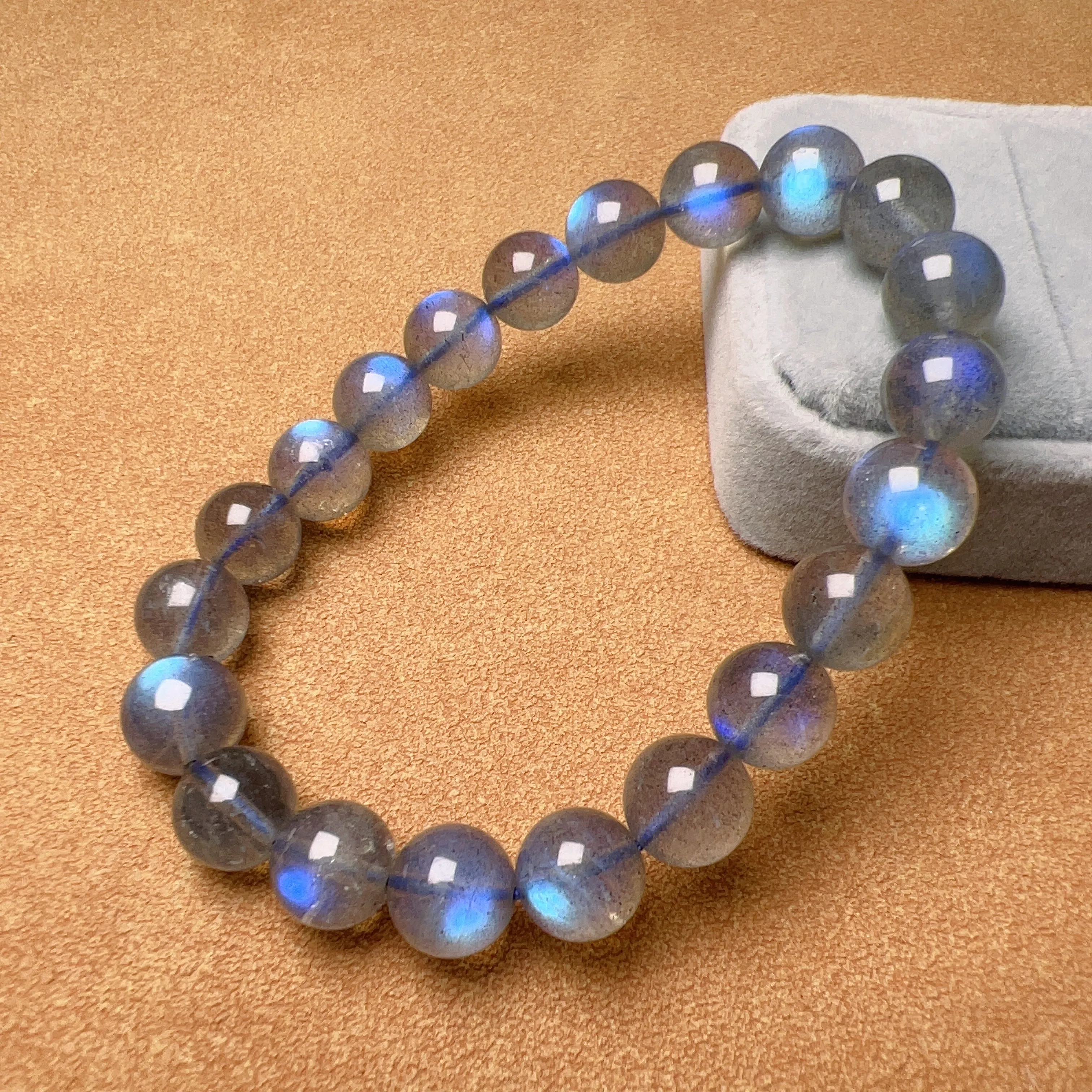 Strong Blue Flash Labradorite Bracelet Natural Healing Crystal Jewelry