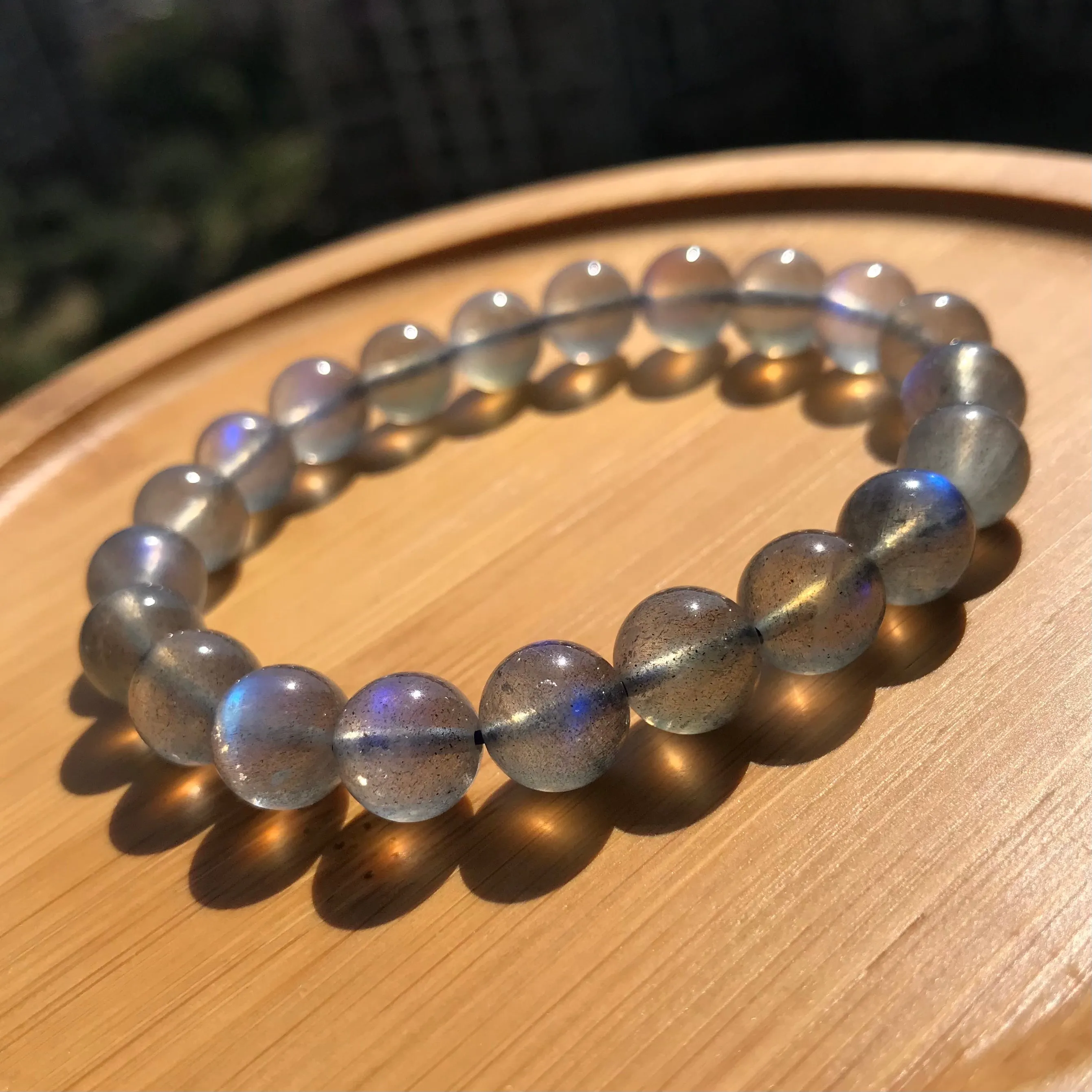 Strong Blue Flash Labradorite Bracelet Natural Healing Crystal Jewelry