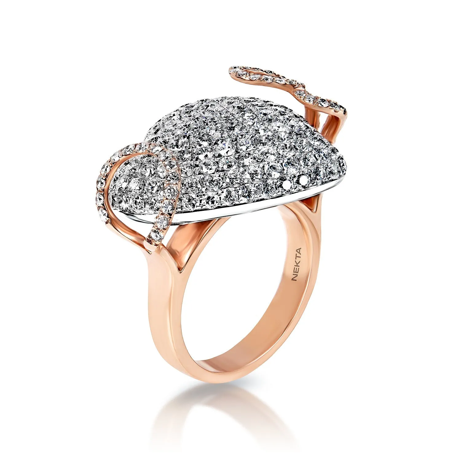 Sutton 5 Carat Round Brilliant Diamond Engagement Ring in 14k Rose Gold By Mike Nekta