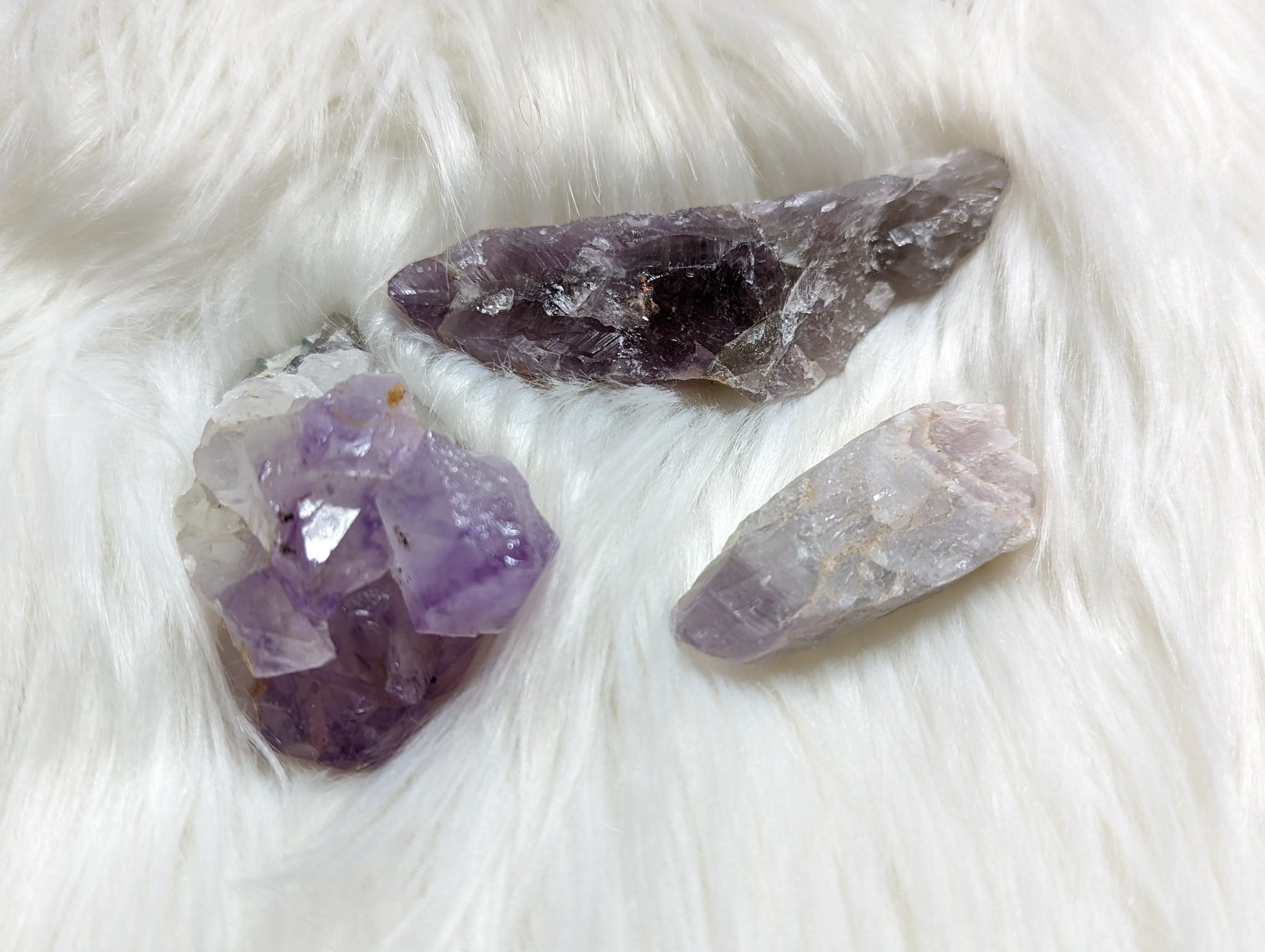 Sweet Purple Stone set! Super 7, Auralite-23, Amethyst Cluster - Set 4