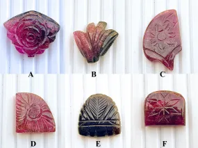 Tourmaline Carvings Set 2