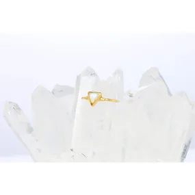 Triangle Moonstone Ring, Gold Ring, Celestial Jewelry,