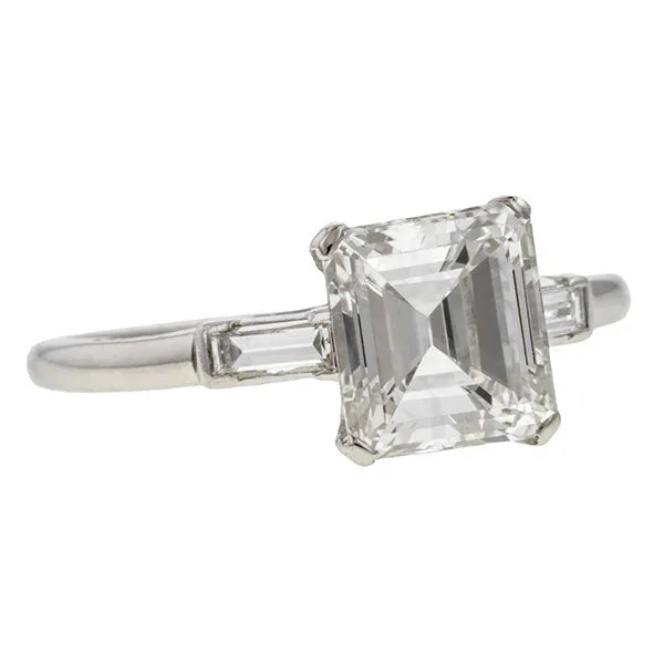 Vintage Emerald Cut Engagement Ring, 2.01ct.